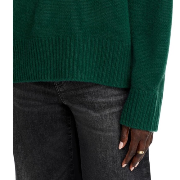 Luxurious 100% Cashmere Drop Shoulder Crewneck Sweater By Aqua Green Rainforest - Picture 4 of 4